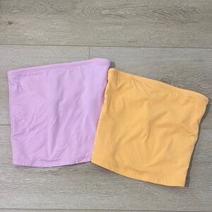 Pink and Peach orange Tube Tops